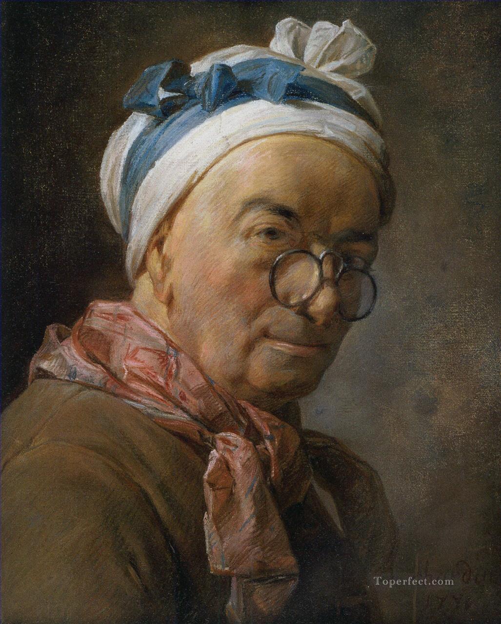 Autorretrato con gafas Jean Baptiste Simeon Chardin Pintura al óleo